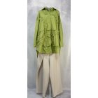 Oversize fodros blúz kivizöld