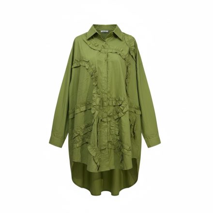 Oversize STELLA MILANI fodros blúz kivizöld