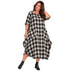 OVER SIZE KOCKÁS WENDY TRENDY RUHA ÉJFEKETE/EKRÜ