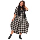 OVER SIZE KOCKÁS WENDY TRENDY RUHA ÉJFEKETE/EKRÜ