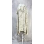 Ballon fazonú virágmintás ruha bézs