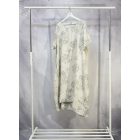 Ballon fazonú virágmintás ruha bézs