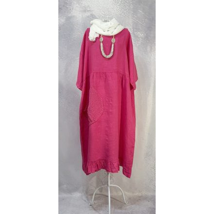 Fodros over size len ruha pink