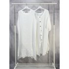 Kétrészes len ruha szett cukorfehér