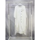 Kétrészes len ruha szett cukorfehér