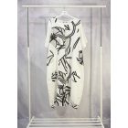 Absztrakt mintás len ruha cukorfehér