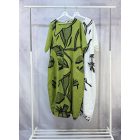 Absztrakt mintás len ruha cukorfehér