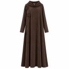 KÁMZSÁS OVER SIZE MIKROKORD RUHA CSOKIBARNA