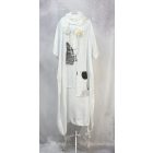 Patchwork over size len ruha cukorfehér