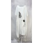 Patchwork over size len ruha cukorfehér