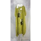 Patchwork over size len ruha mezőzöld