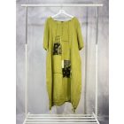 Patchwork over size len ruha mezőzöld